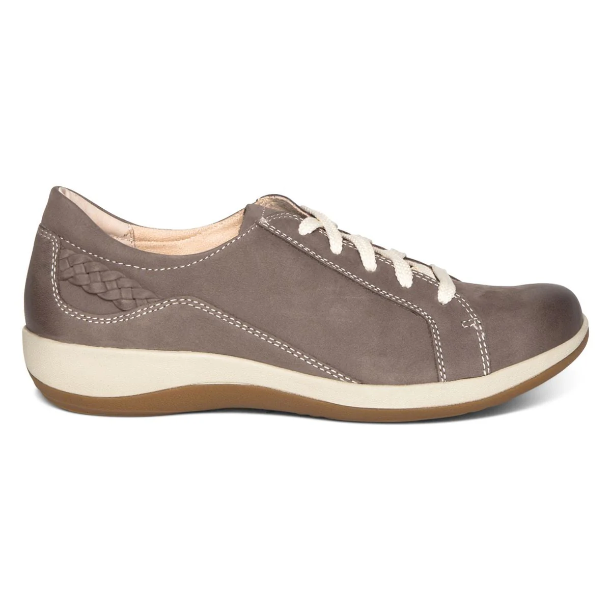 Aetrex Dana Lace Up Shoe in Mushroom - Image 2