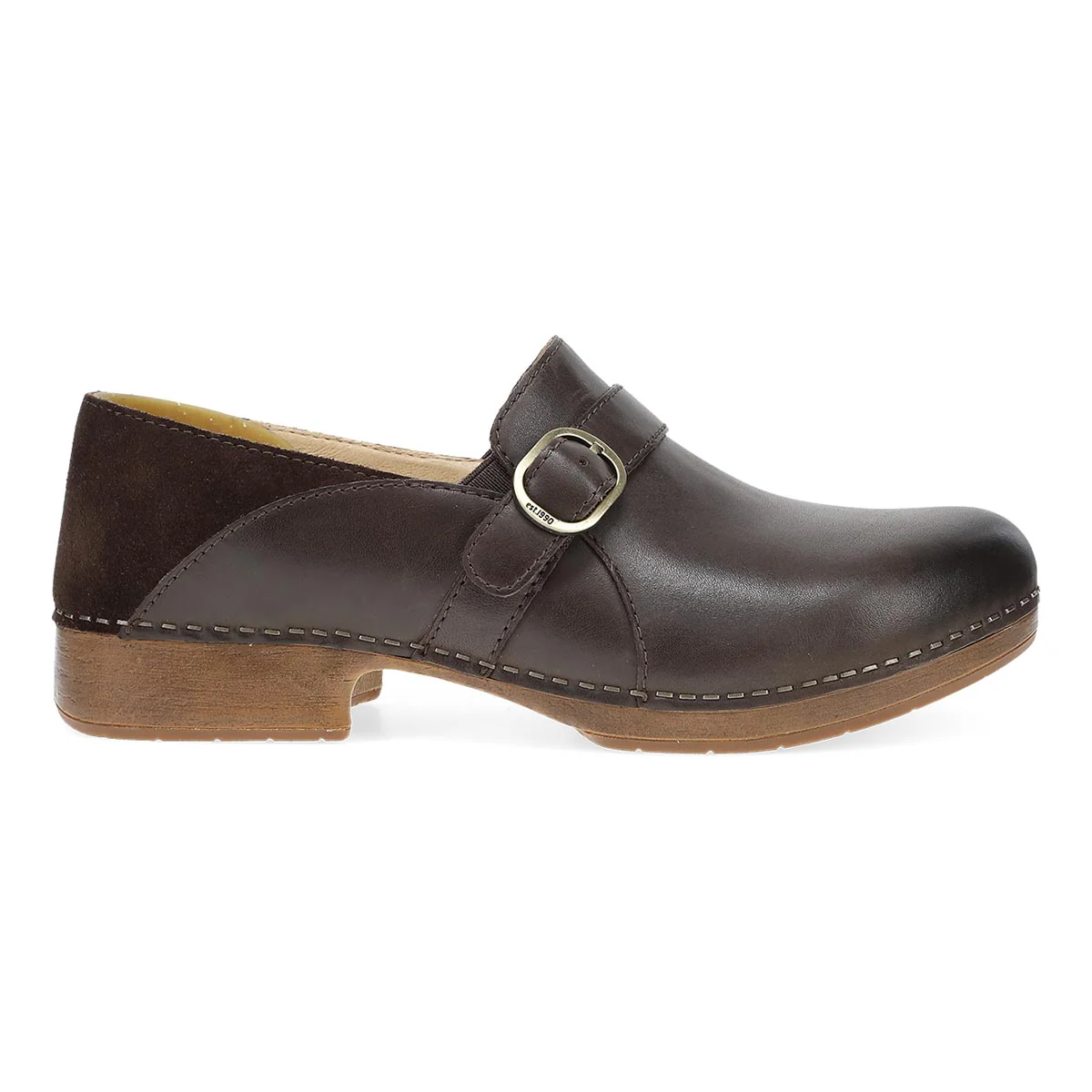 Dansko Margaret Burnished Calf Women's Clog-Loafer Hybrid in Chocolate - Image 3