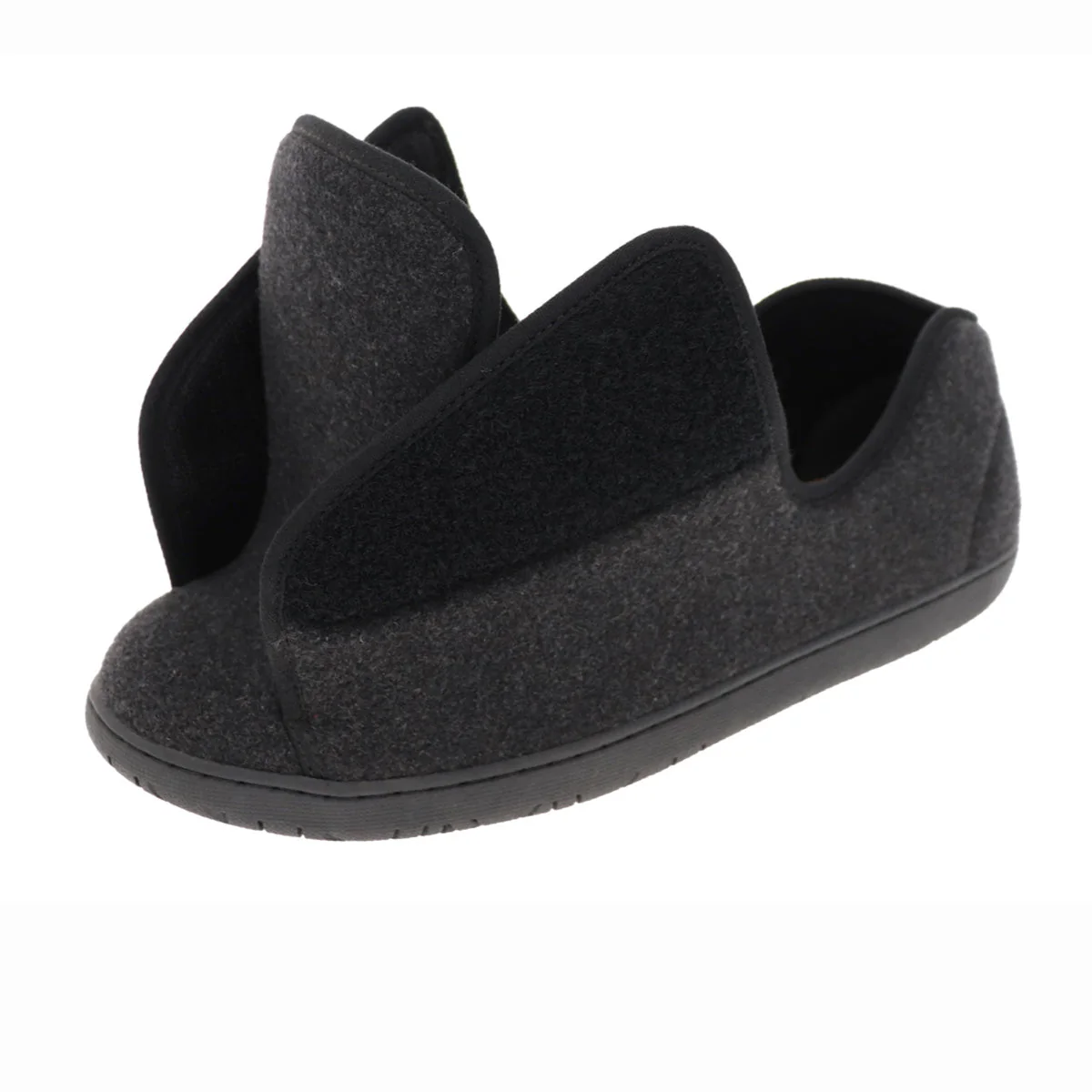 Doctor 2 Black Wool Men's Slippers - Image 7
