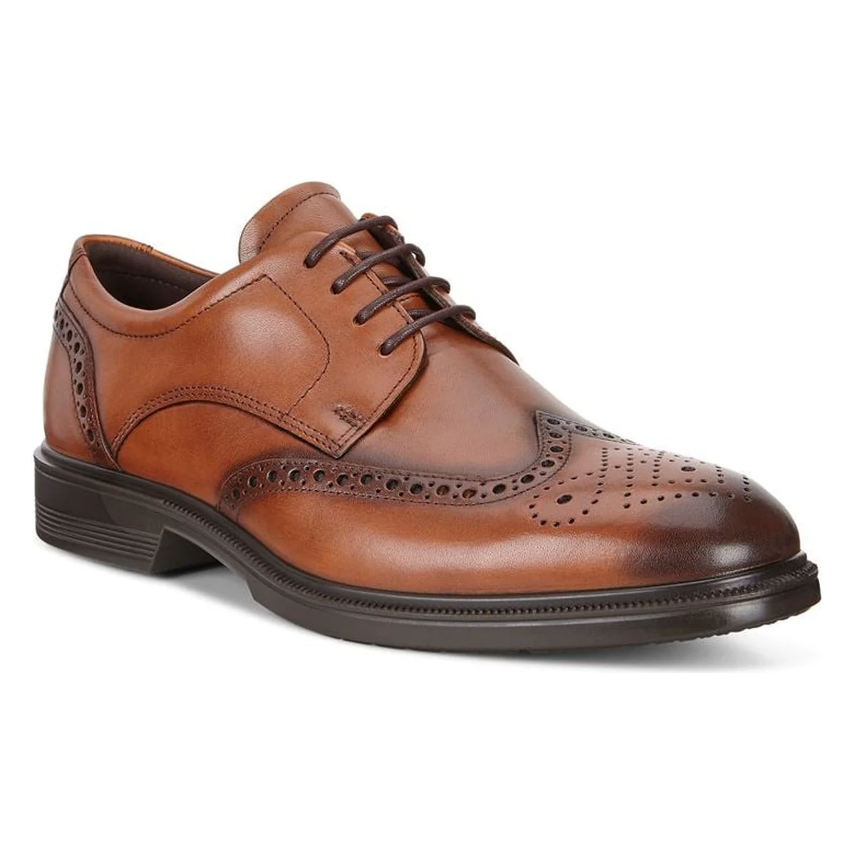 Ecco Lisbon Brogue Men's Shoe in Amber