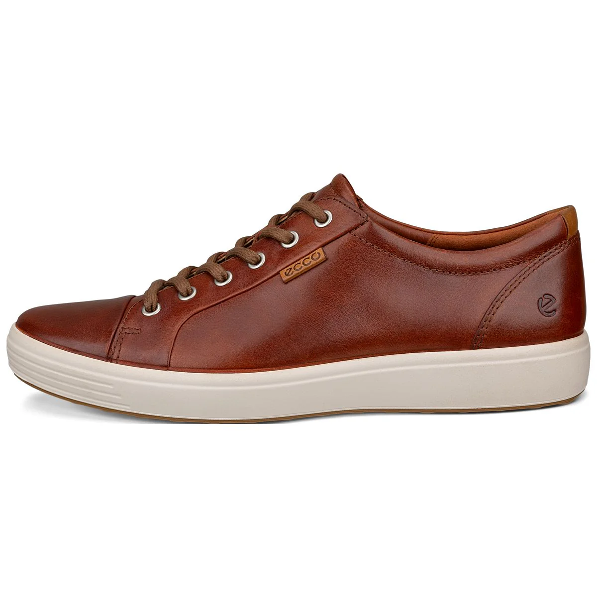 Ecco Soft 7 Men's Leather Sneaker in Cognac - Image 2