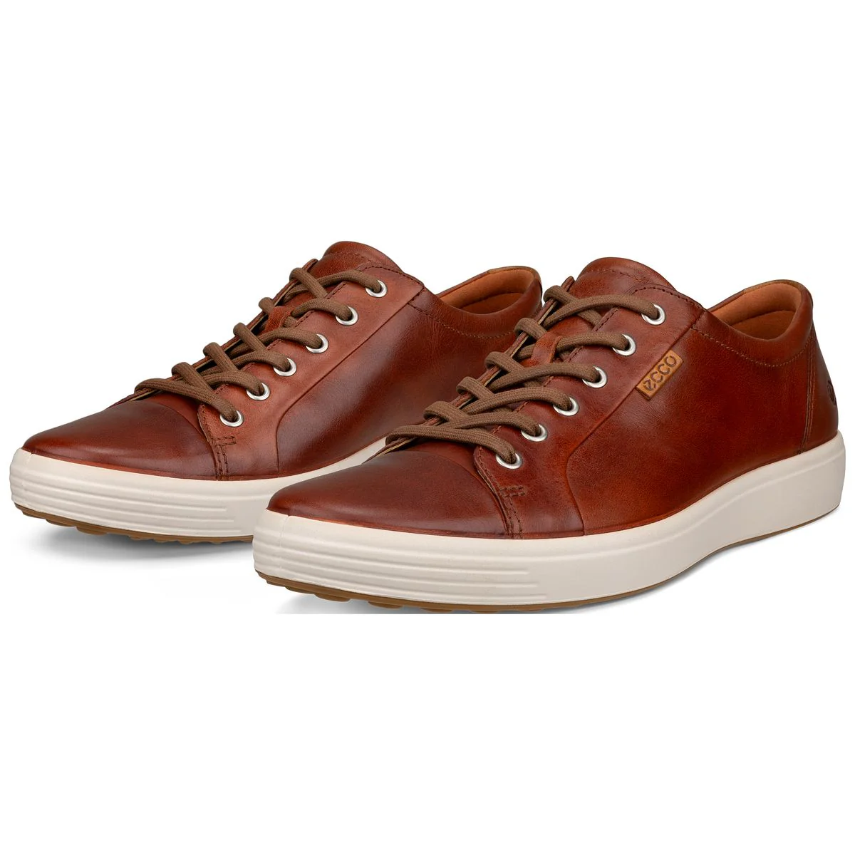 Ecco Soft 7 Men's Leather Sneaker in Cognac - Image 5