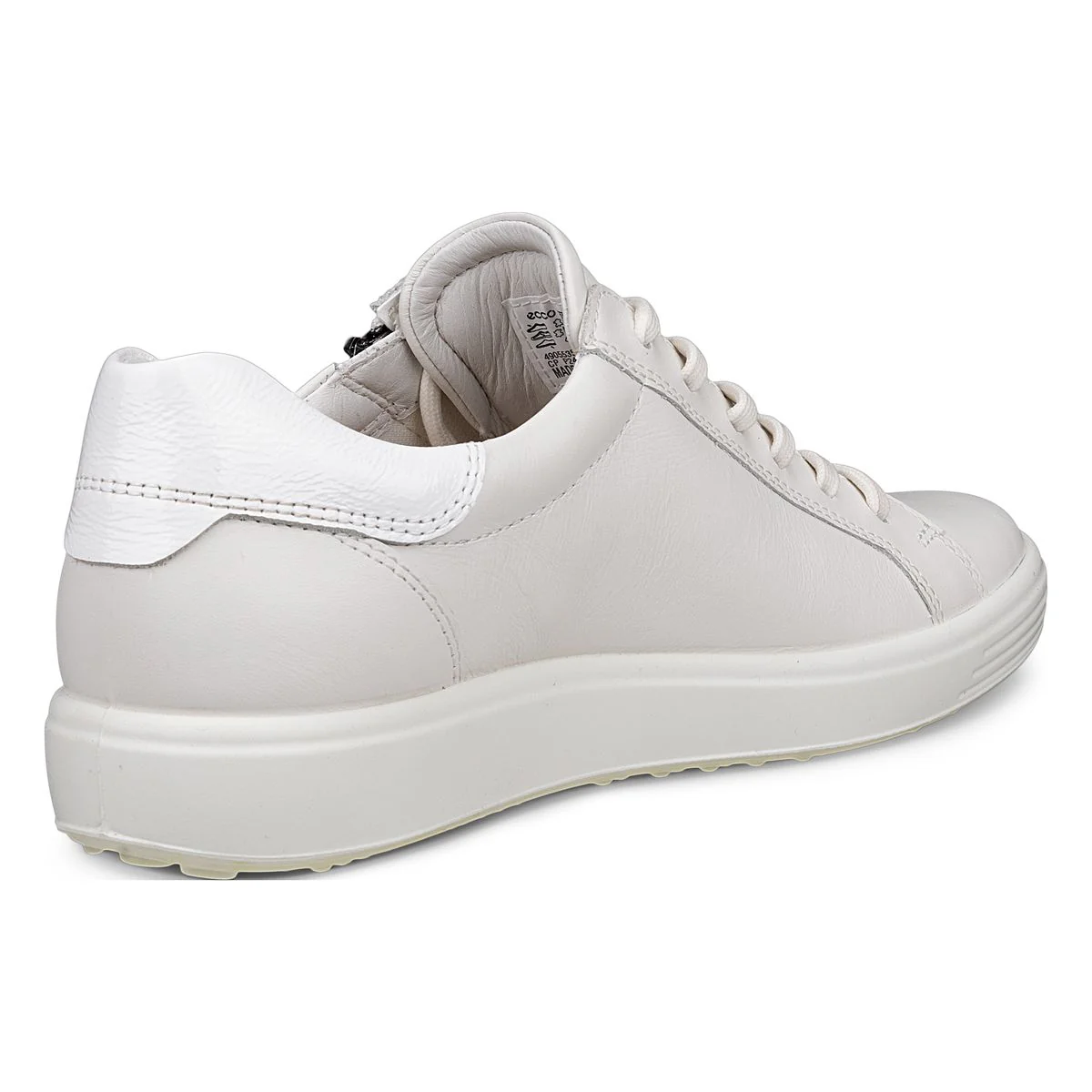 Ecco Soft 7 Women's Side-Zip Sneaker in White - Image 2