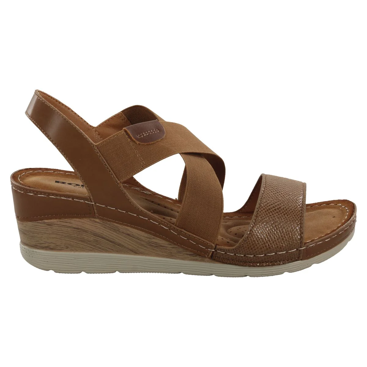 Elaine 01 Wedge Sandal in Brown - Image 2