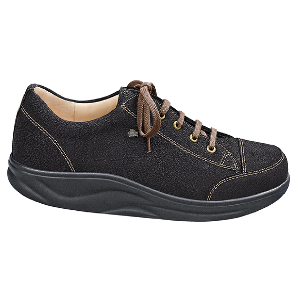 Finn Comfort Ikebukuro Women's Wide Toe Box Sneaker in Black