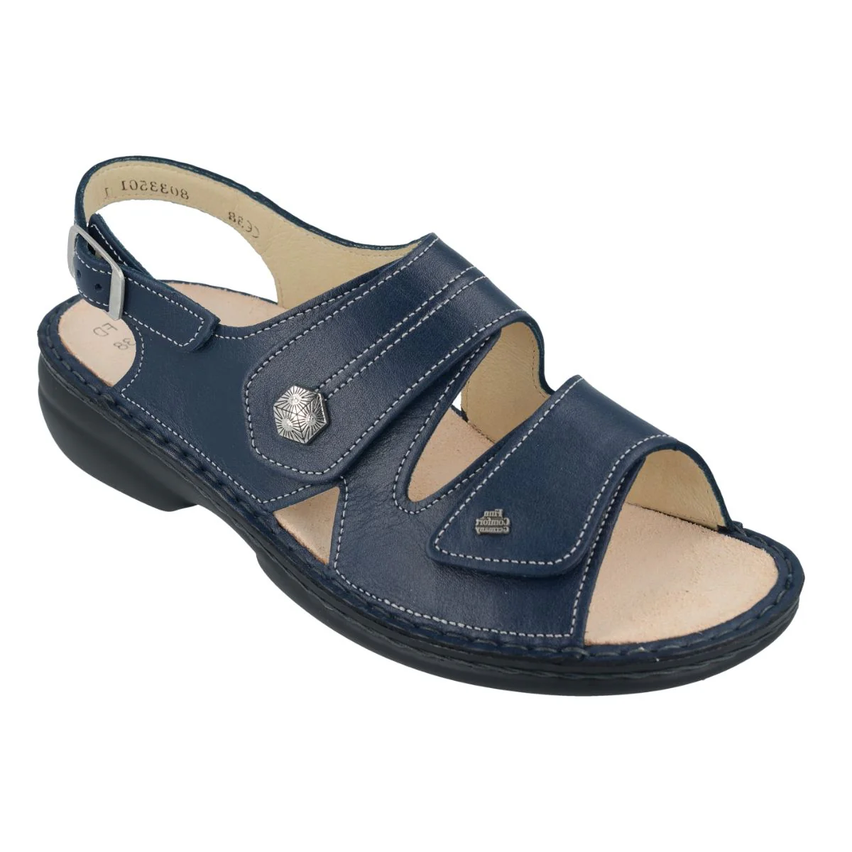 Finn Comfort Milos Women's Buckle Sandal in Atlantic Nube