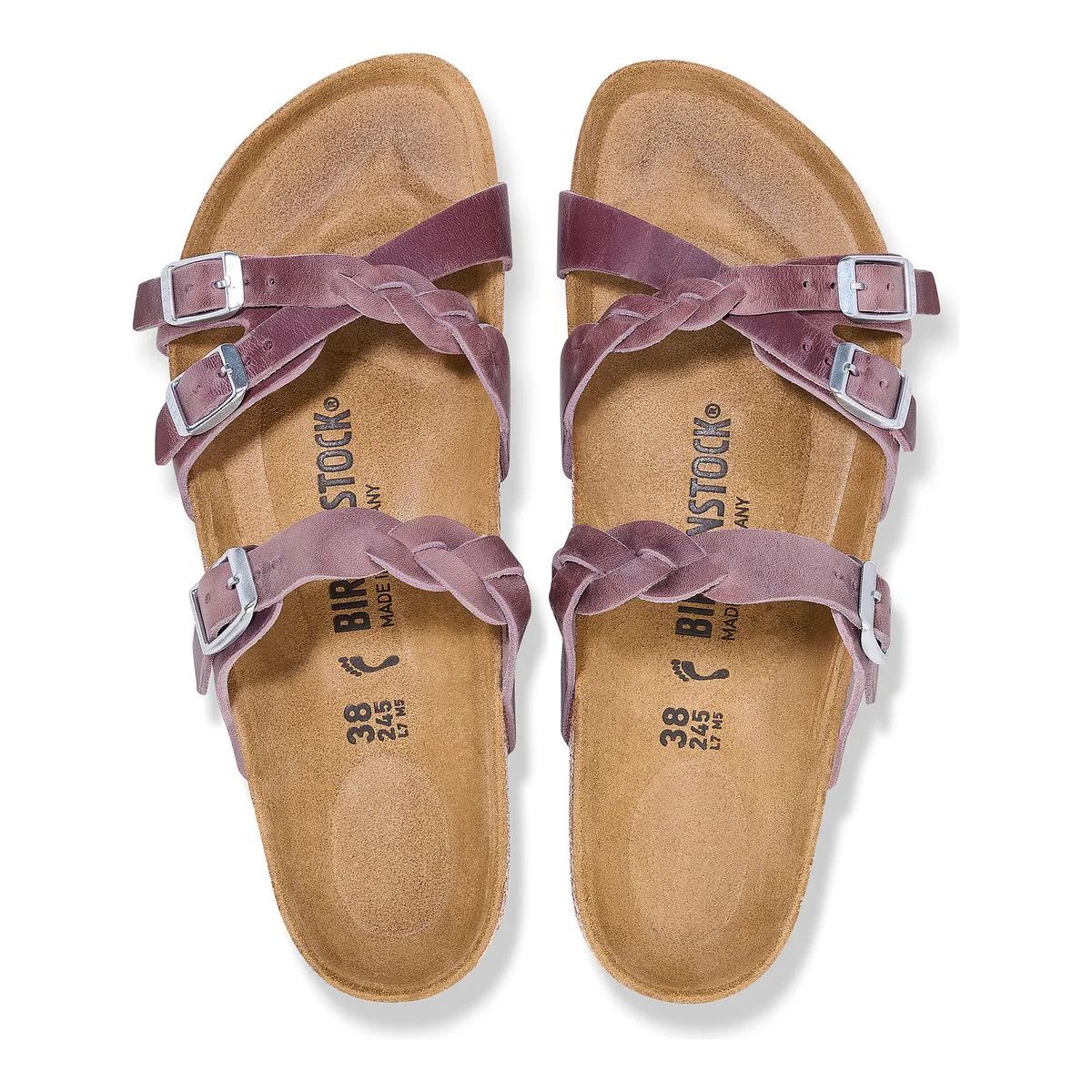 Birkenstock Franca Braided Oiled Leather – Lavender - Image 3