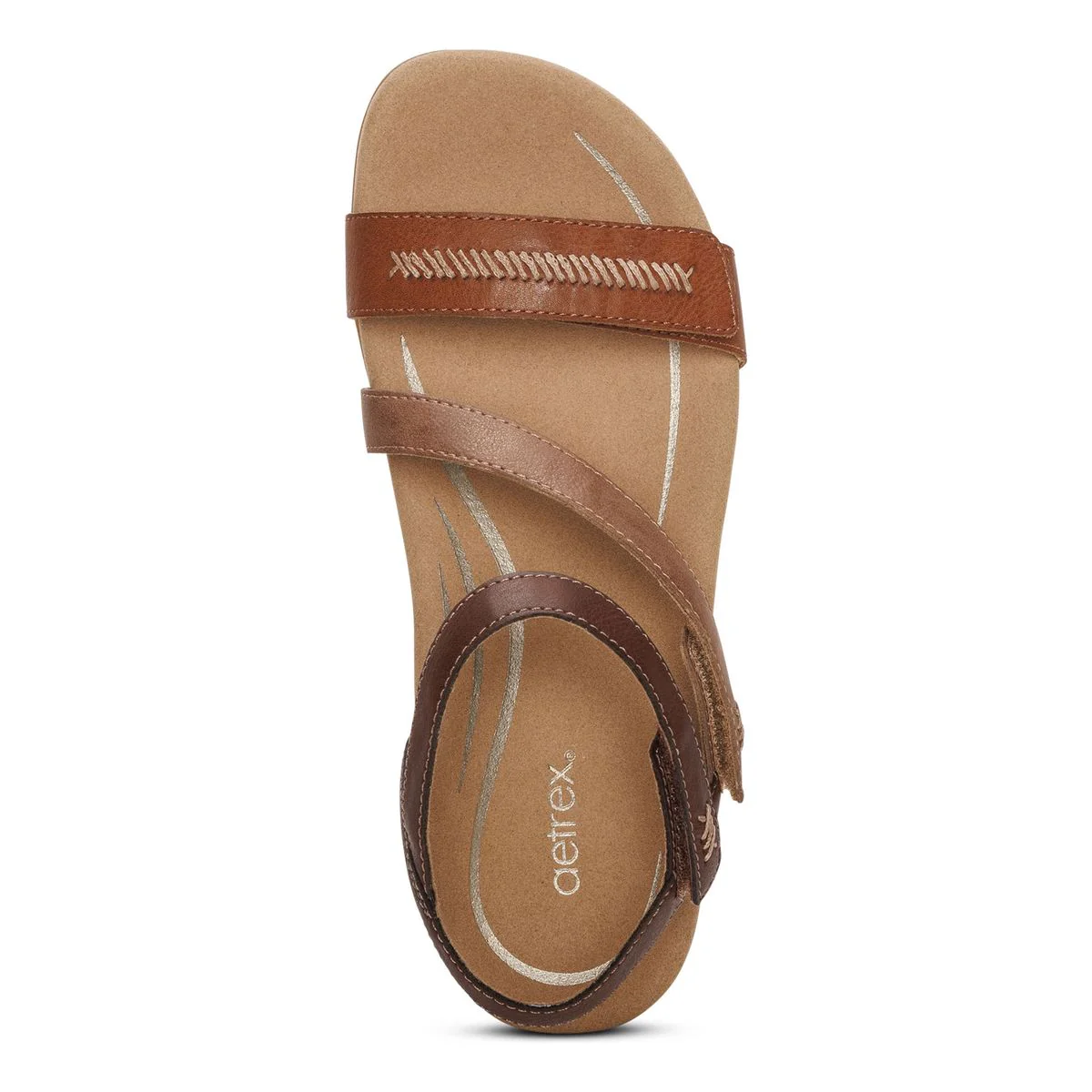 Aetrex Gabby Adjustable Quarter Strap Sandal in Cognac Multi - Image 5