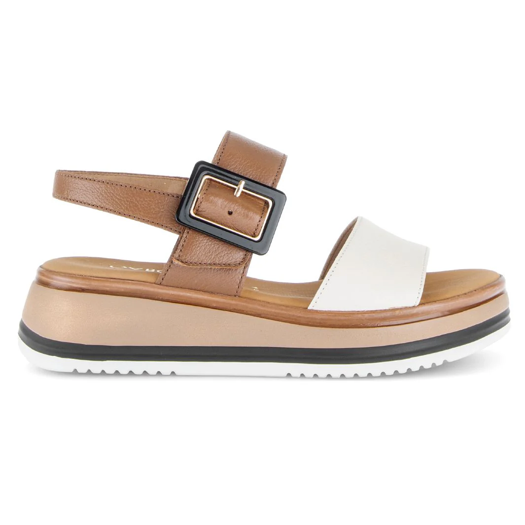 Gabor 744.52 Adjustable Platform Sandal – Creme Camel