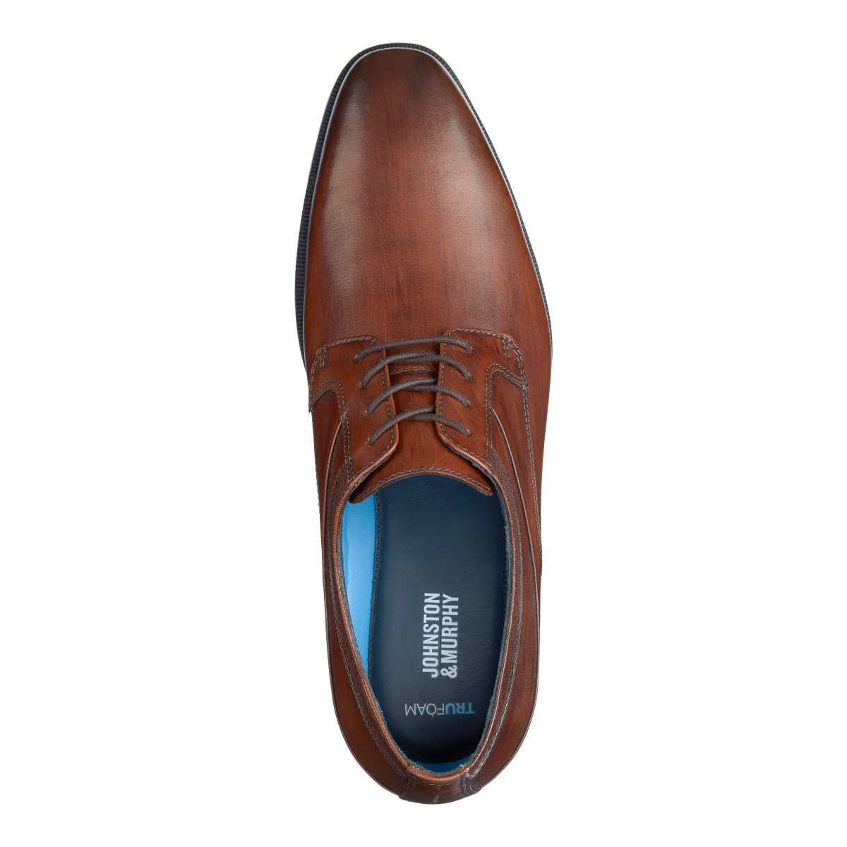 Johnston & Murphy Gibbons Plain Toe Men's Dress Shoe in Mahogany - Image 5