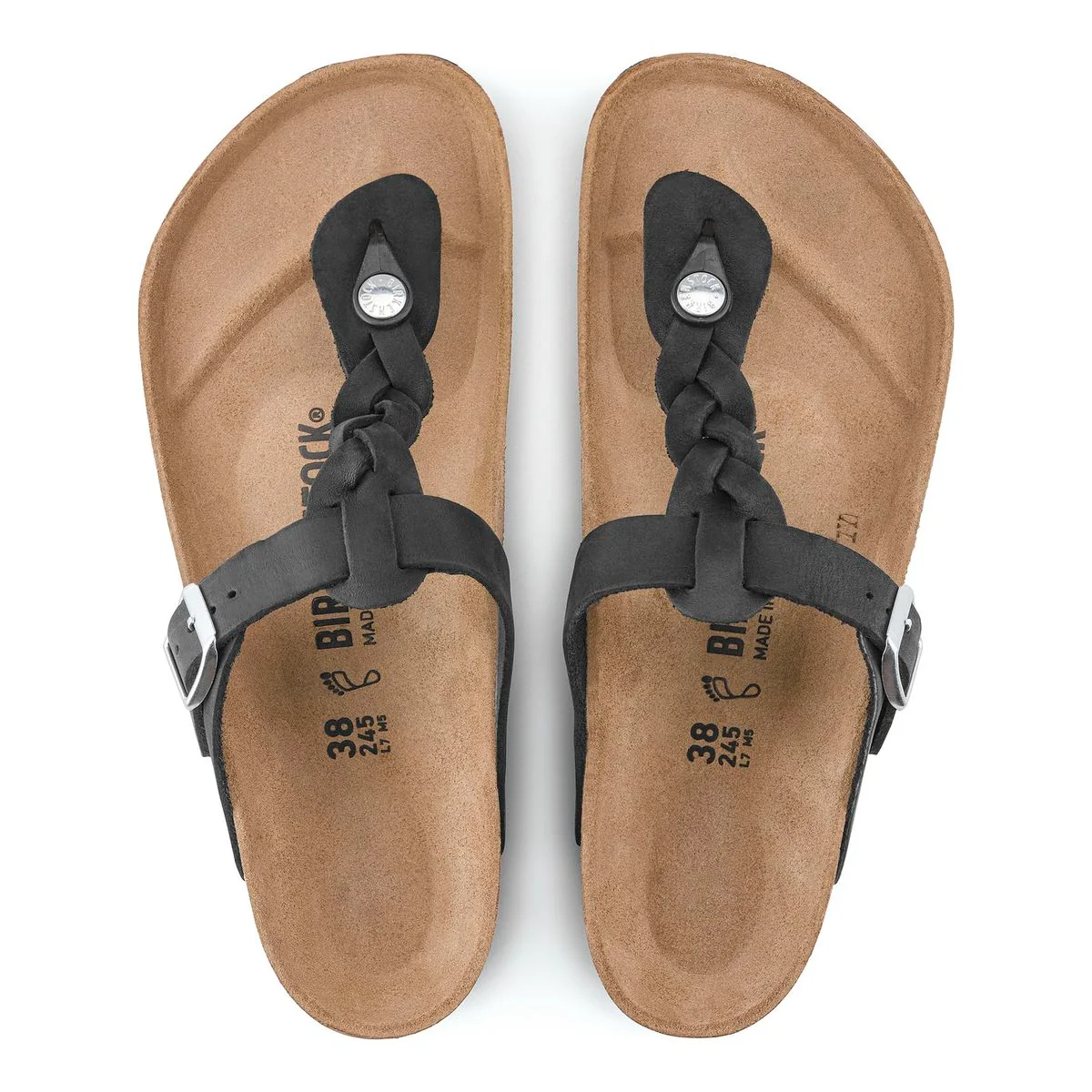 Birkenstock Gizeh Braided Oiled Leather – Black - Image 2