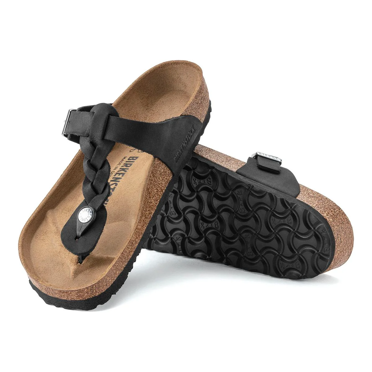 Birkenstock Gizeh Braided Oiled Leather – Black - Image 3