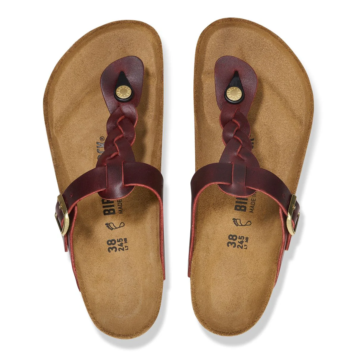 Birkenstock Gizeh Braided Oiled Leather – Zinfandel - Image 3