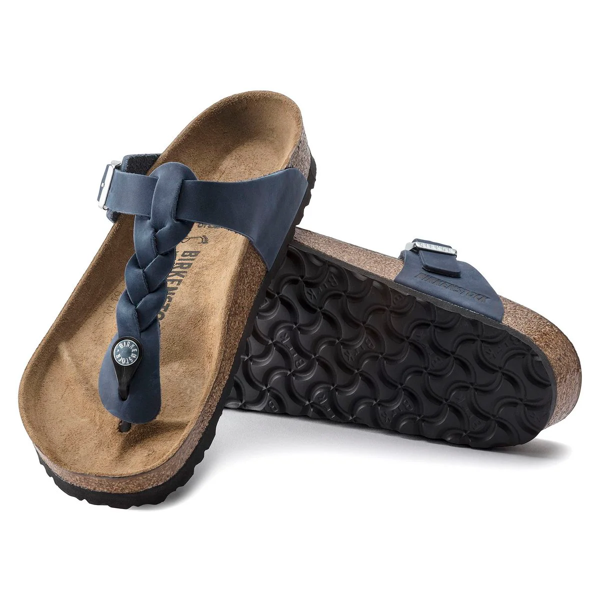 Birkenstock Gizeh Braided Oiled Leather – Navy - Image 2