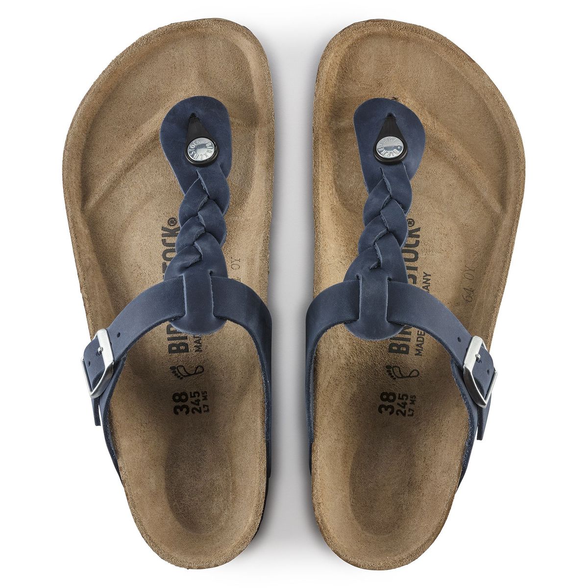 Birkenstock Gizeh Braided Oiled Leather – Navy - Image 3