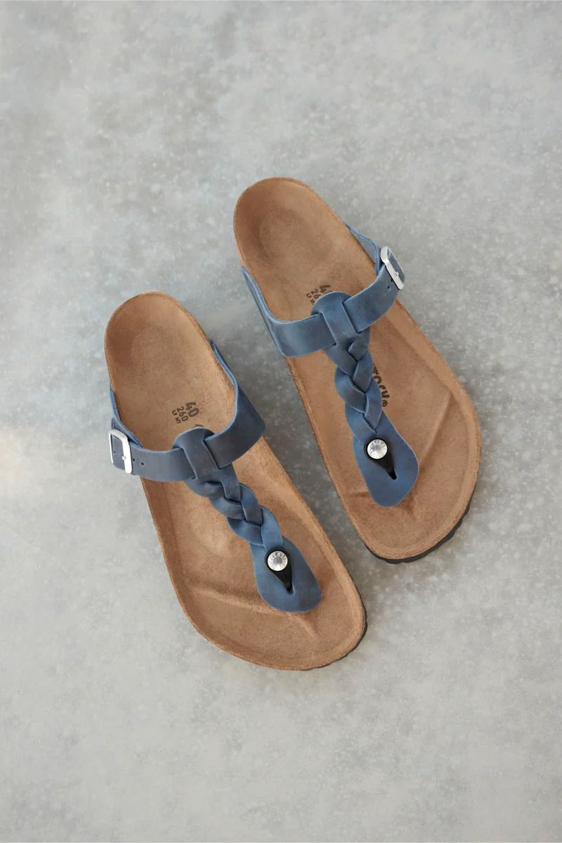 Birkenstock Gizeh Braided Oiled Leather – Navy - Image 4