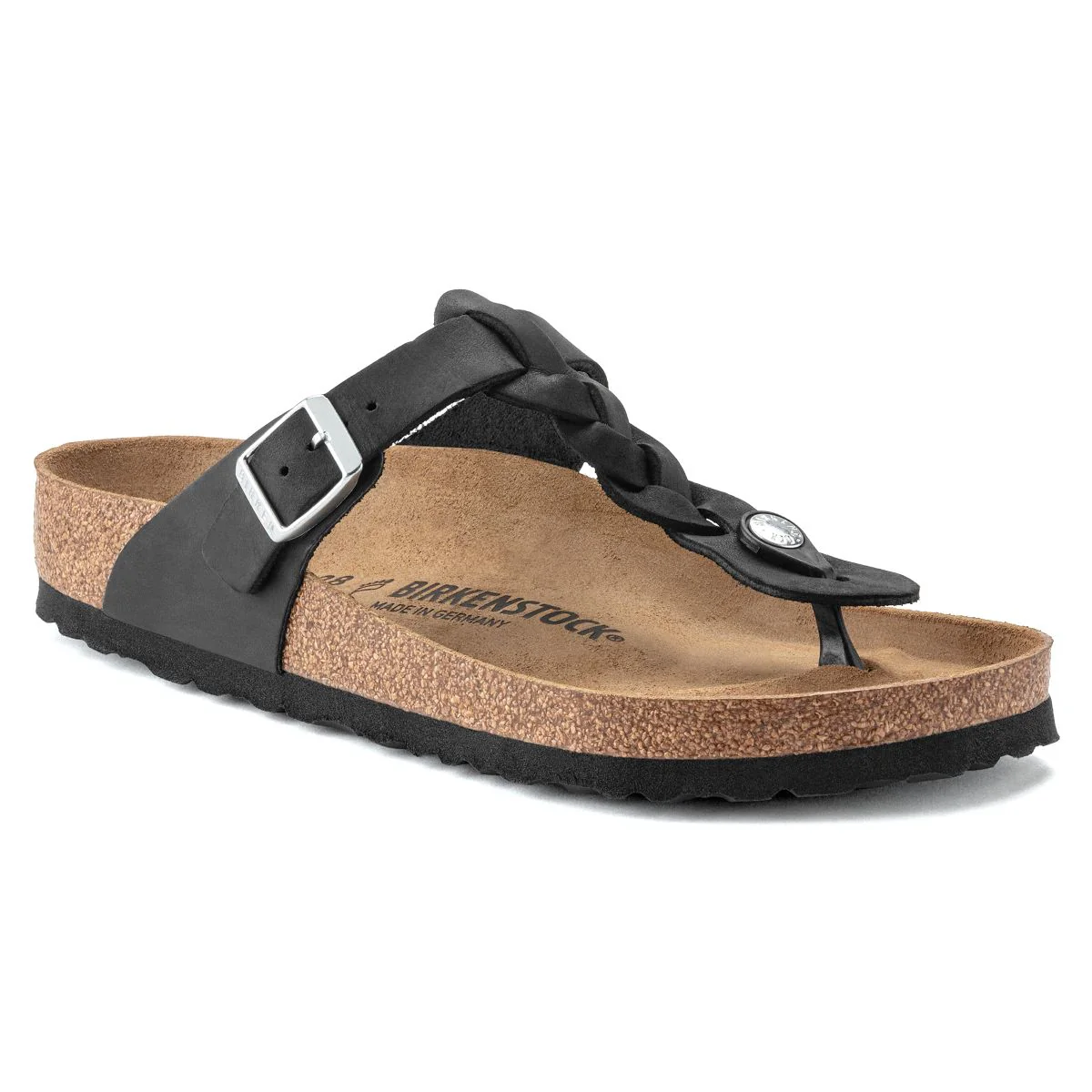 Birkenstock Gizeh Braided Oiled Leather – Black
