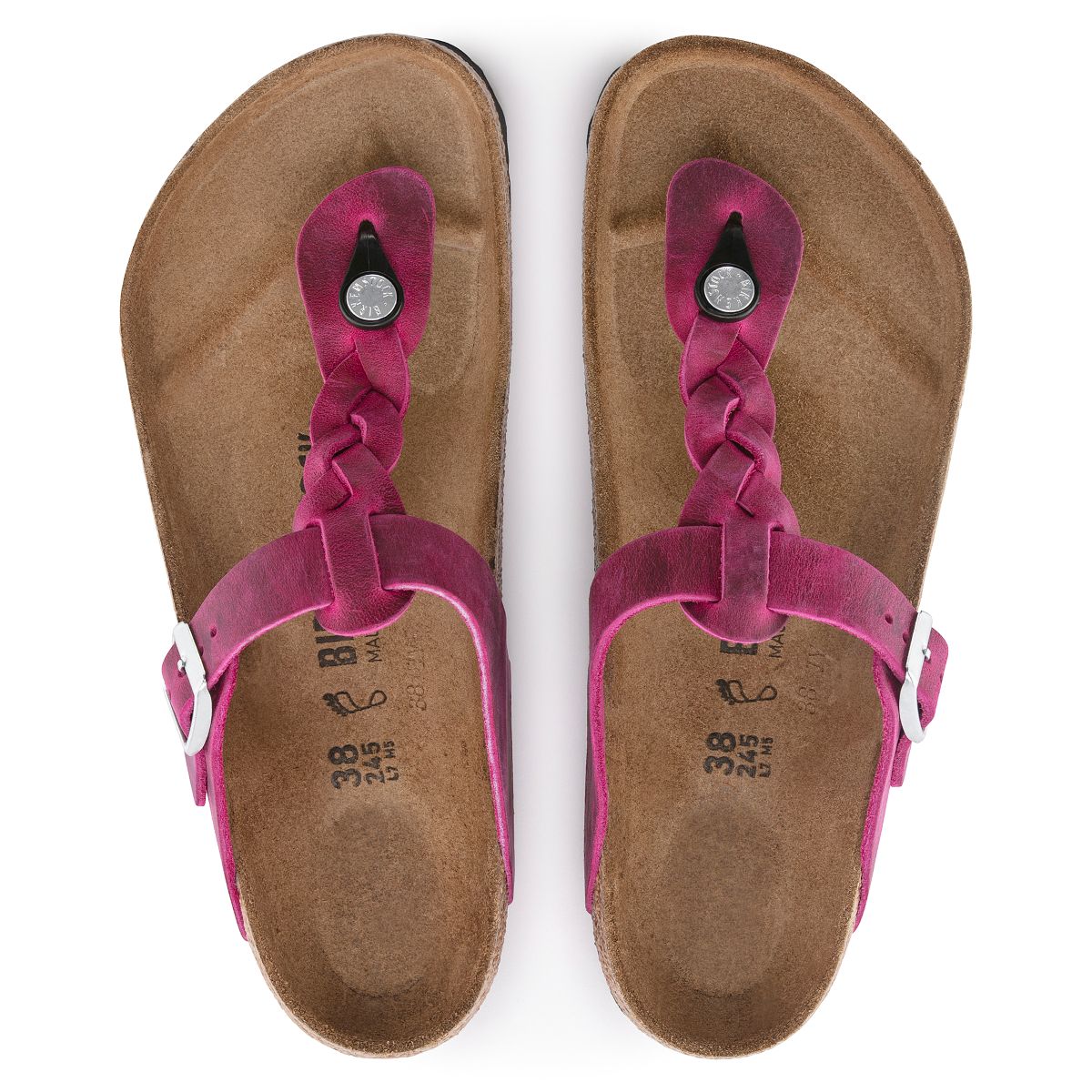 Birkenstock Gizeh Braided Oiled Leather – Fuchsia - Image 3