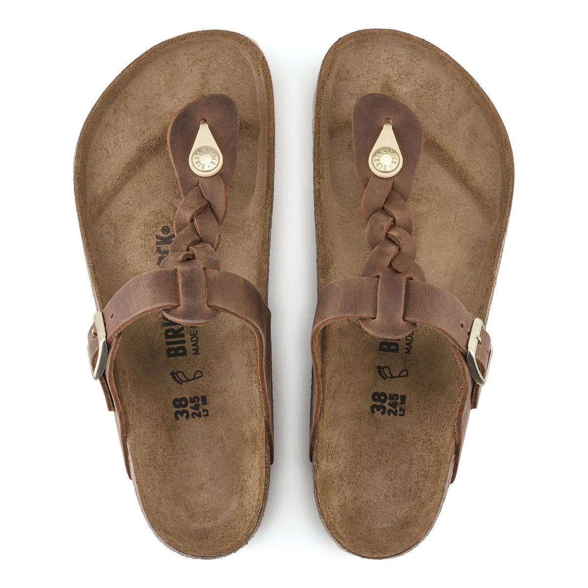 Birkenstock Gizeh Braided Oiled Leather – Cognac - Image 2
