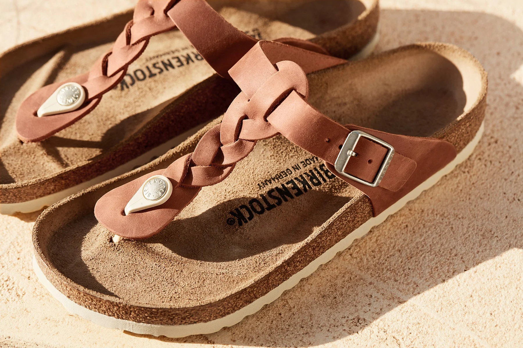 Birkenstock Gizeh Braided Oiled Leather – Cognac - Image 5