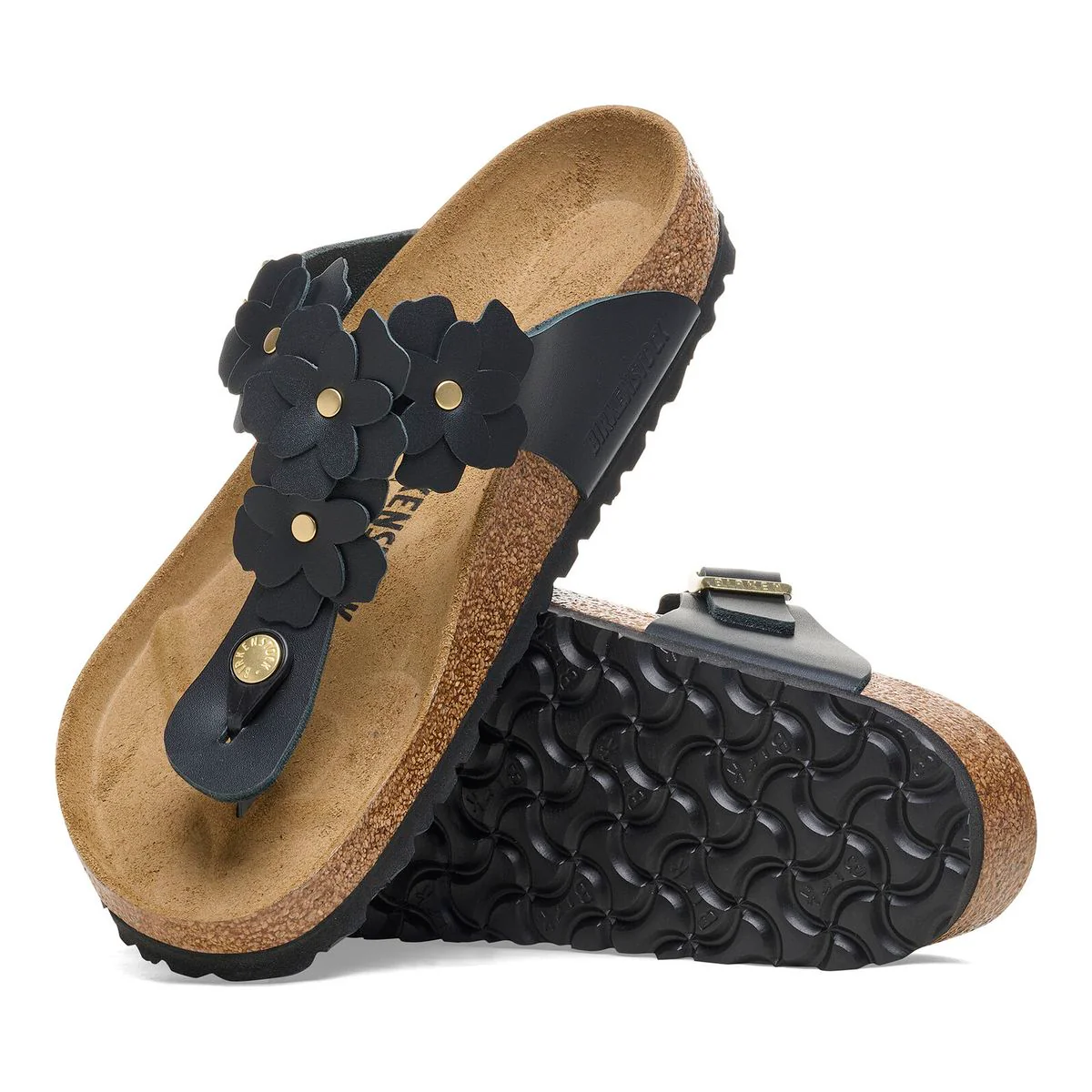 Birkenstock Gizeh Flower Leather – Black - Image 3