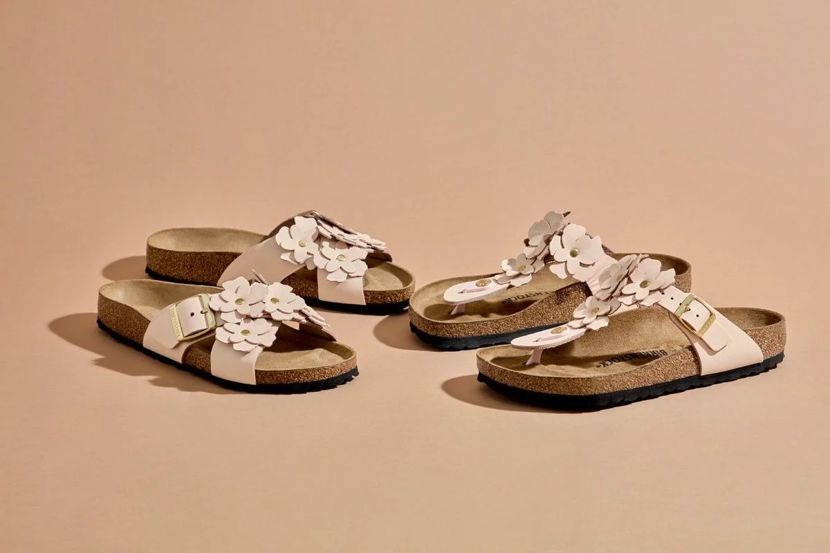 Birkenstock Gizeh Flower Leather – Light Rose - Image 4