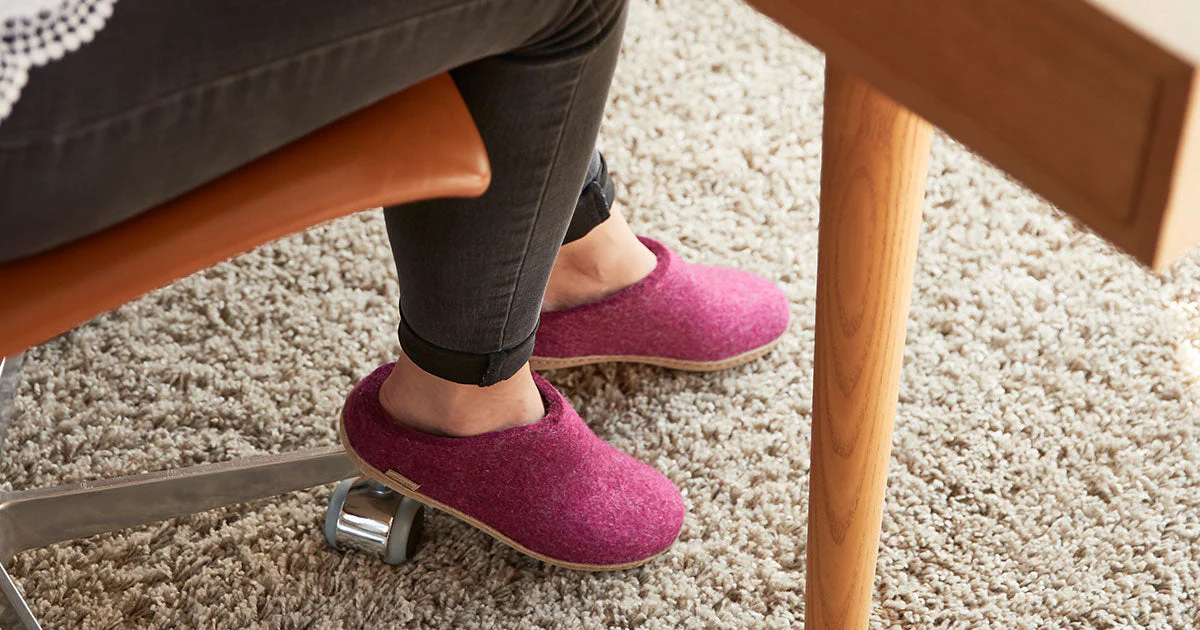 Glerups Slip On Leather Sole in Cranberry - Image 3