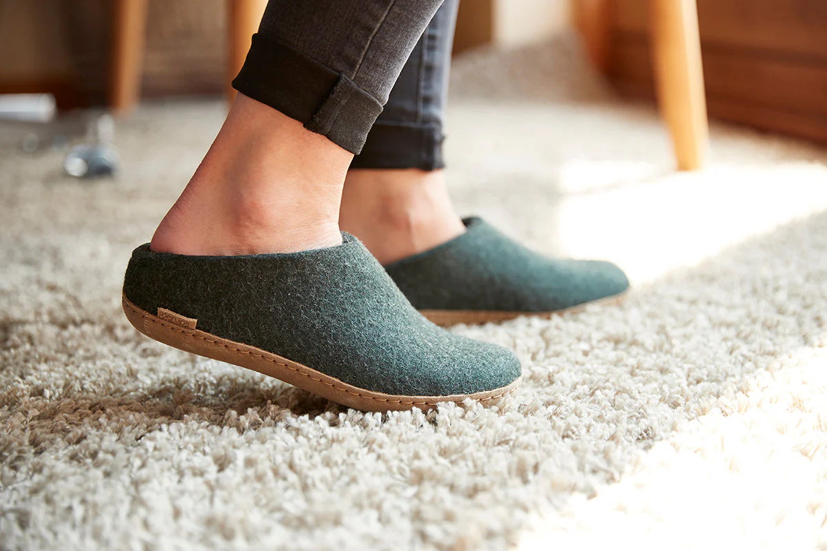 Glerups Slip On Rubber Sole in Forest Green - Image 4