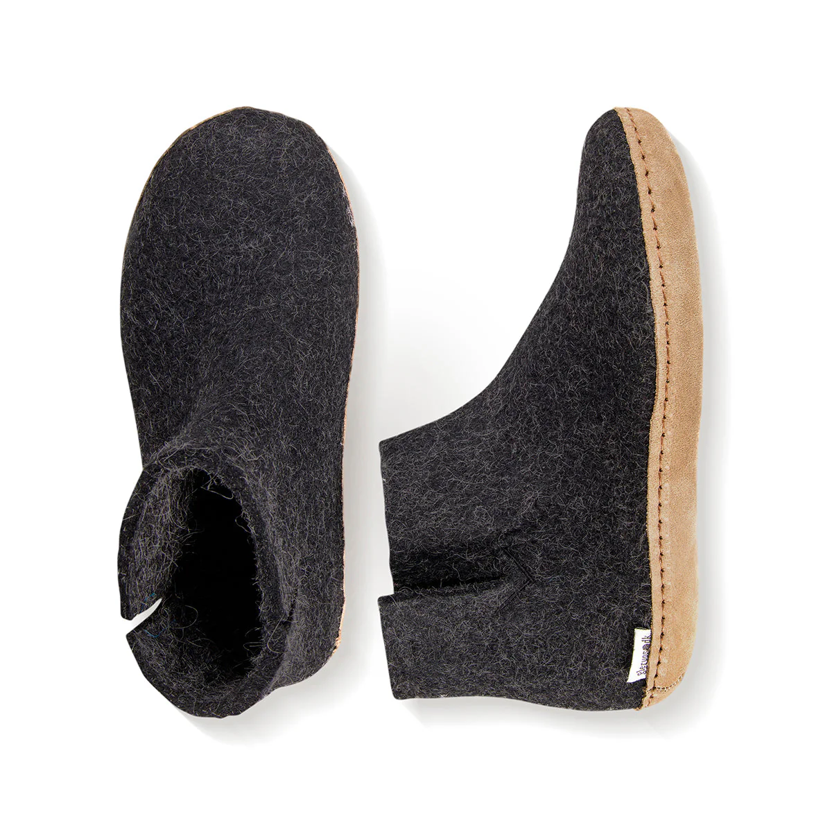 Glerups Slipper Boot Leather Sole in Black - Image 3