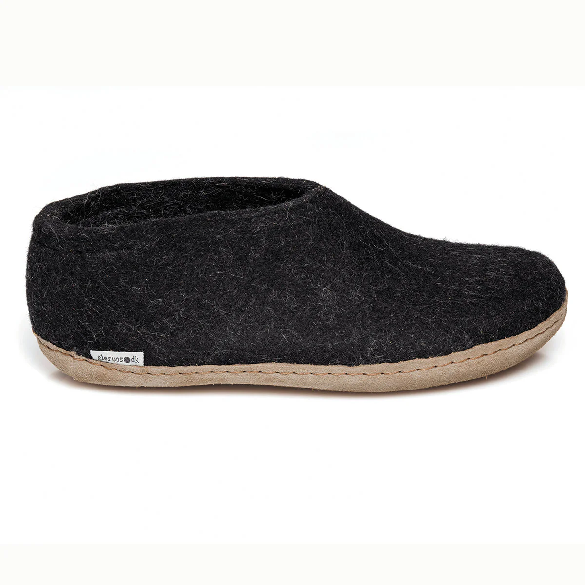 Glerups Slipper Shoe Leather Sole in Black - Image 2