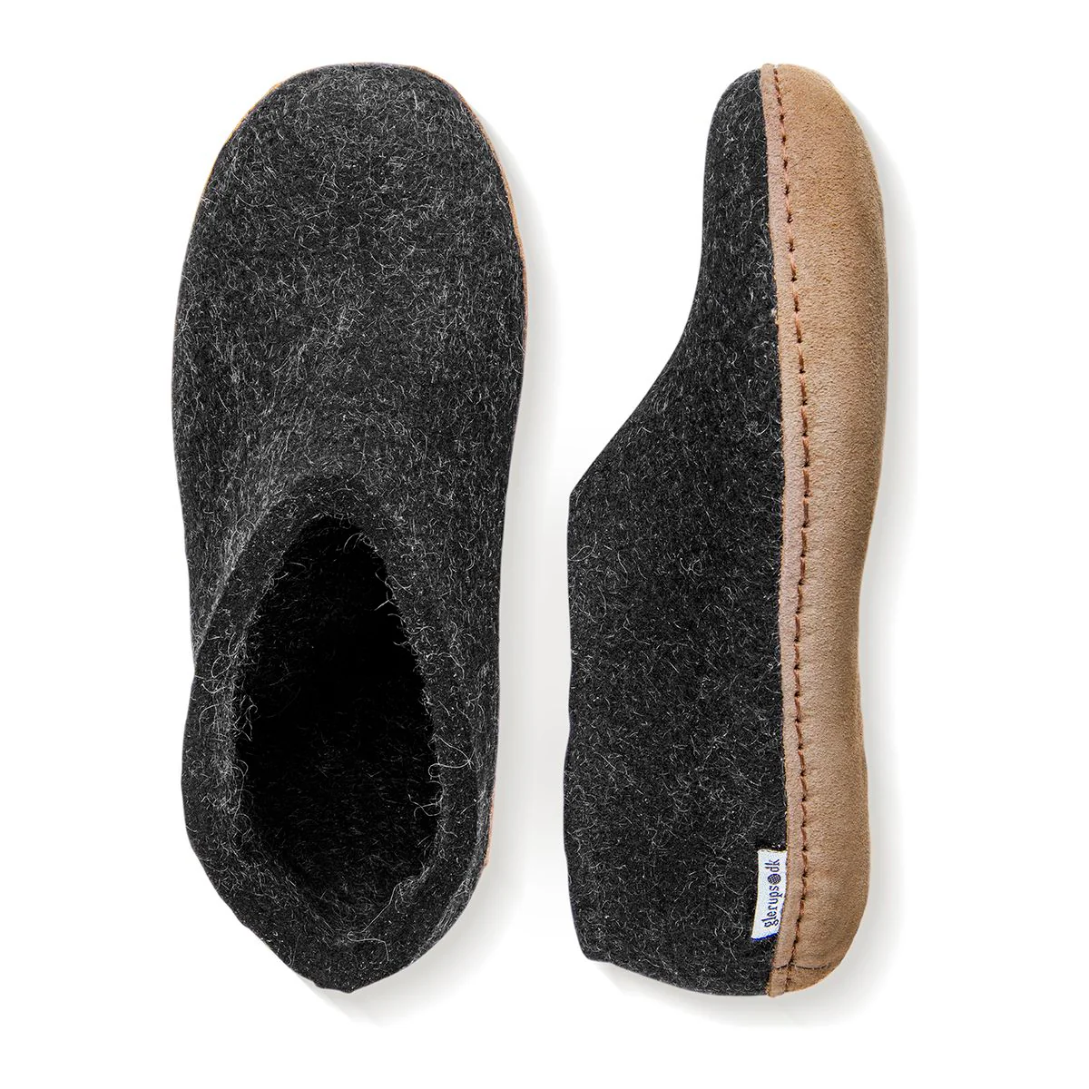 Glerups Slipper Shoe Leather Sole in Black - Image 3