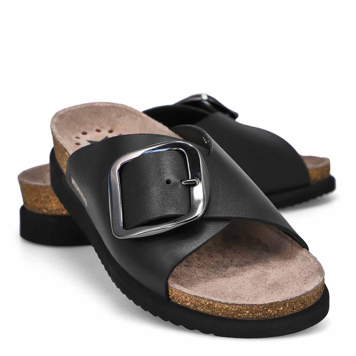 Mephisto Hariana Women's Cork Slide Buckle Sandals in Black - Image 4