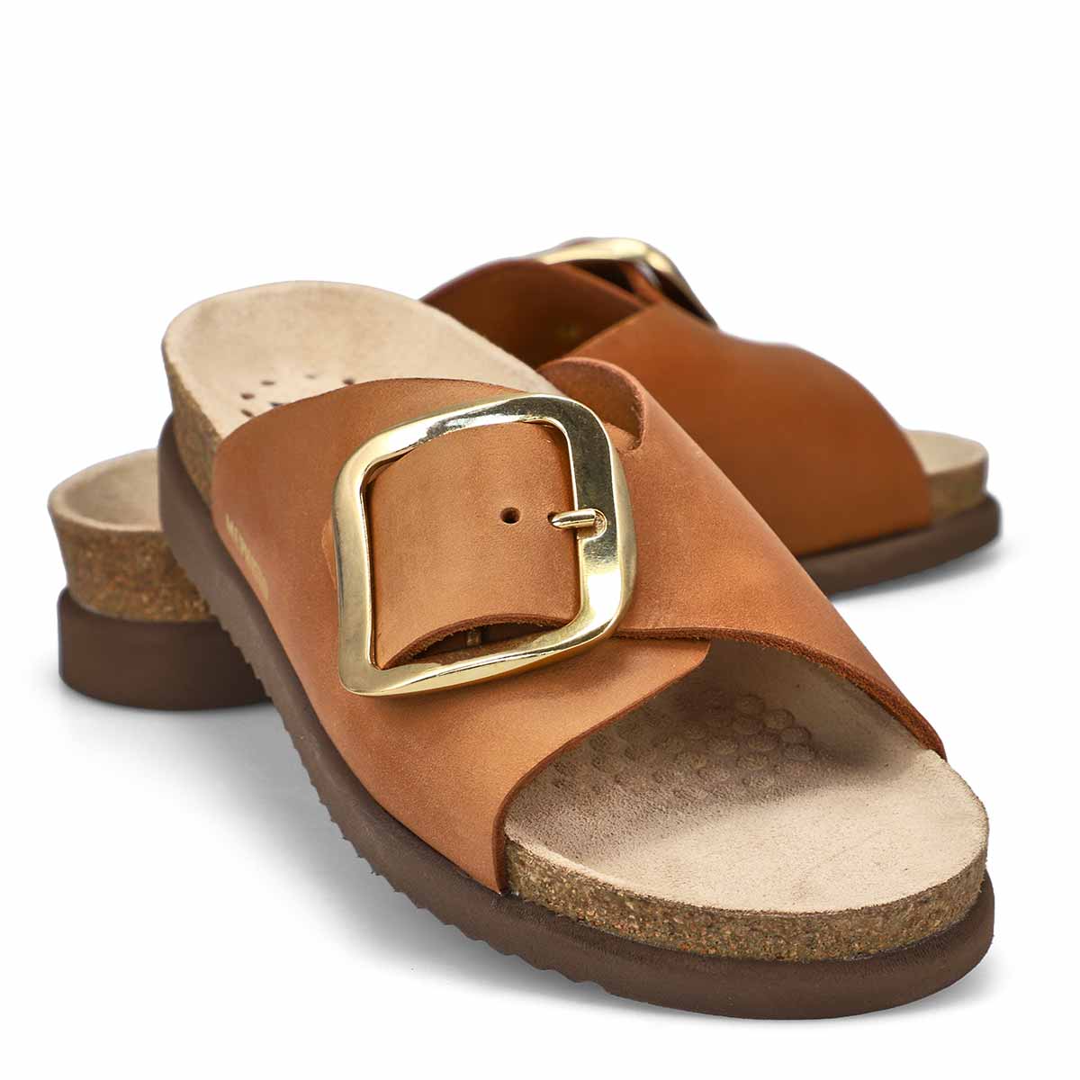 Mephisto Hariana Women's Cork Slide Buckle Sandals in Camel - Image 3