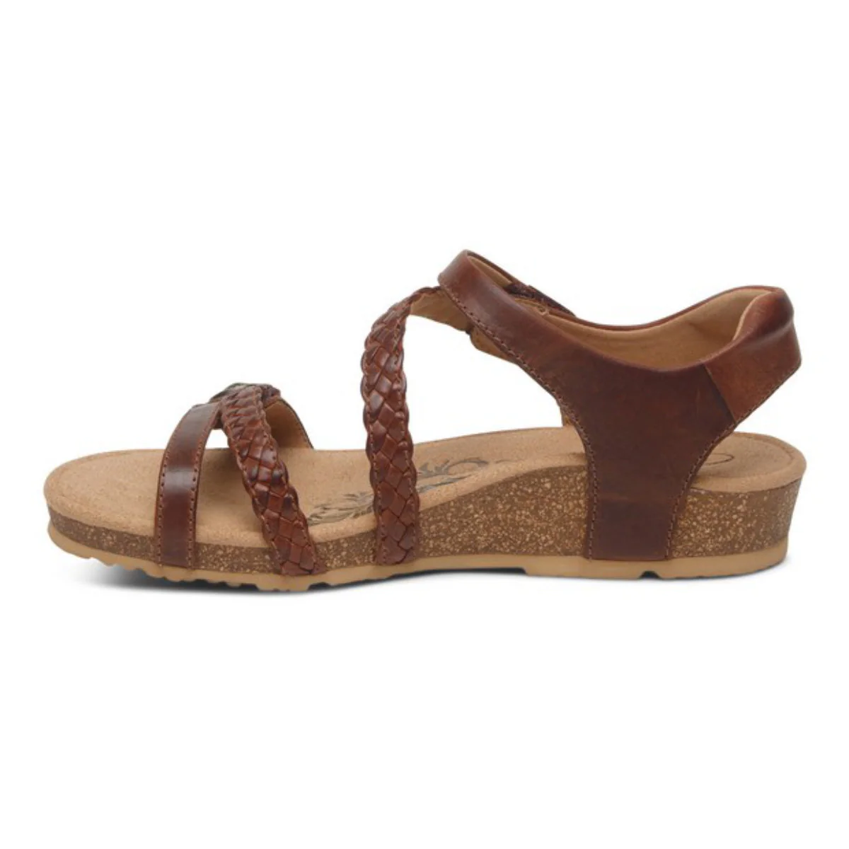Aetrex Jillian Braided Quarter Strap Sandal – Women's (Brown) - Image 3
