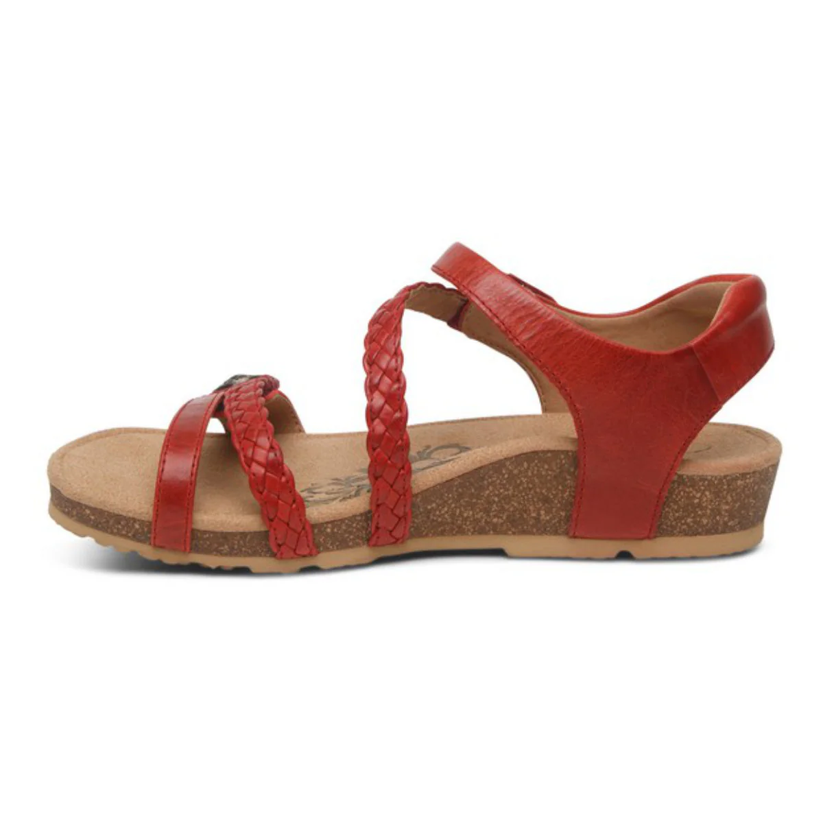 Aetrex Jillian Braided Quarter Strap Sandal – Women's (Red) - Image 3