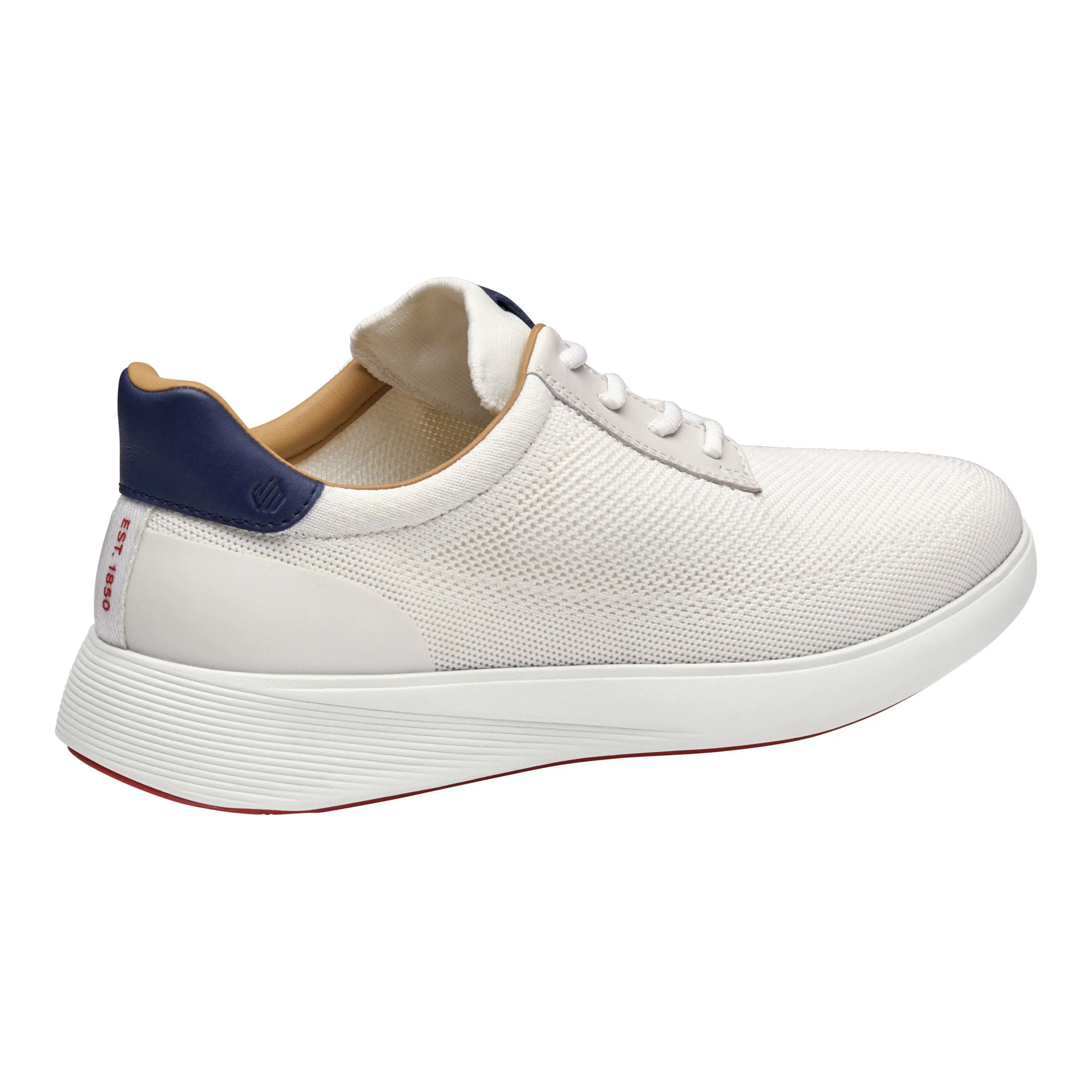Johnston & Murphy Men's Ackerson Knit Plain Toe Lace-Up Sneaker in White - Image 3