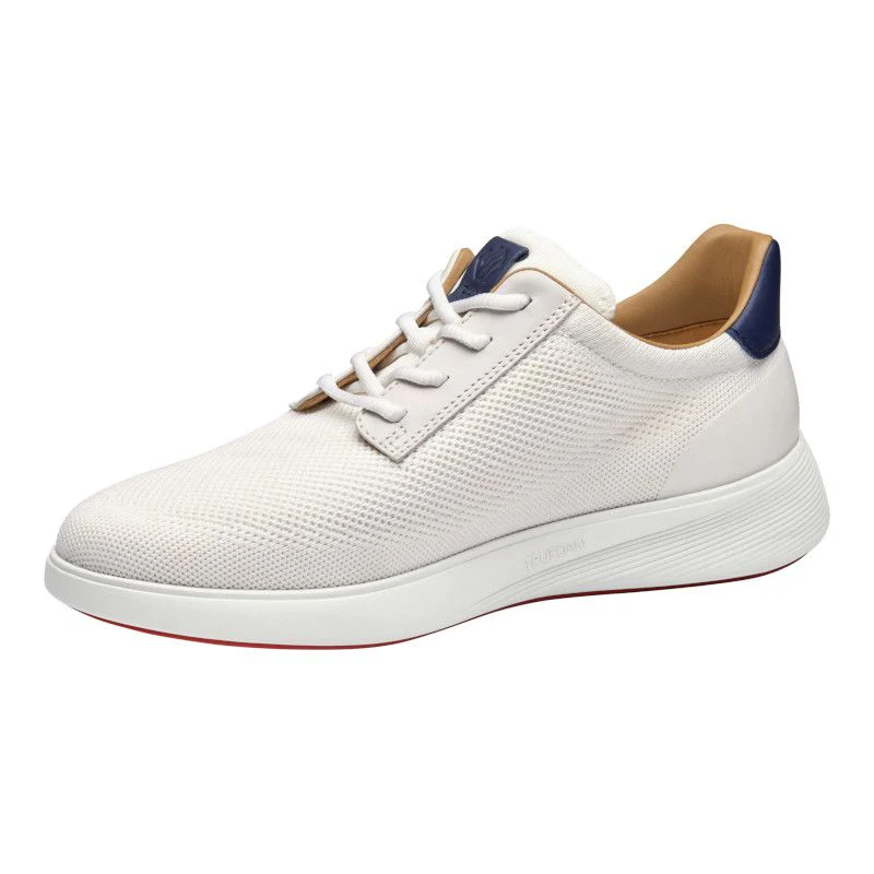 Johnston & Murphy Men's Ackerson Knit Plain Toe Lace-Up Sneaker in White - Image 4