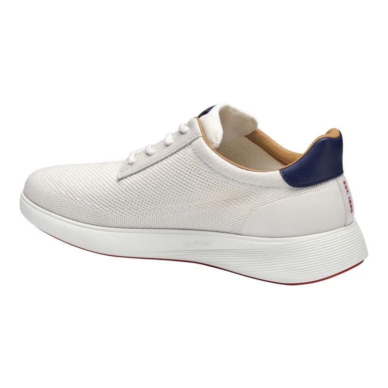 Johnston & Murphy Men's Ackerson Knit Plain Toe Lace-Up Sneaker in White - Image 5