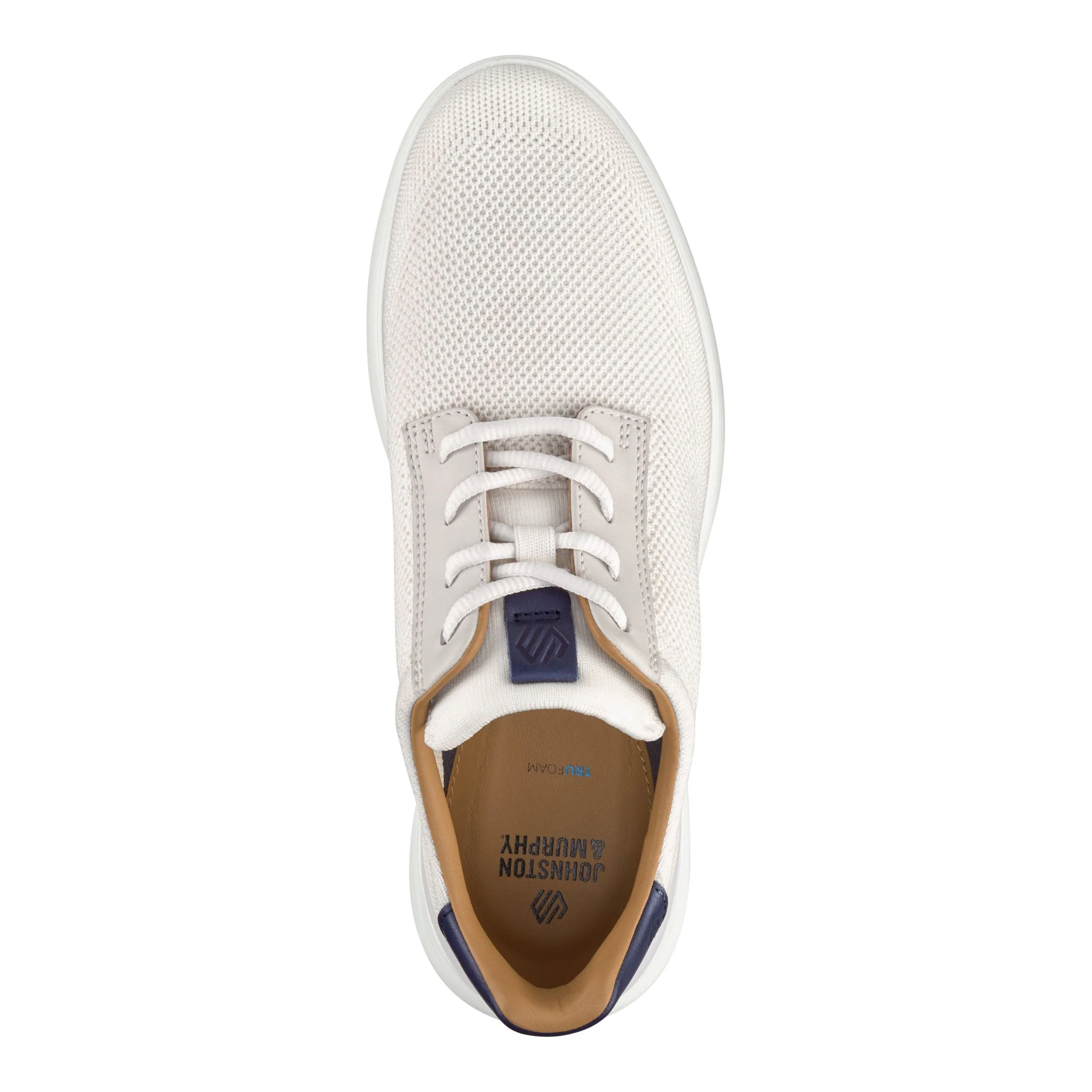 Johnston & Murphy Men's Ackerson Knit Plain Toe Lace-Up Sneaker in White - Image 8