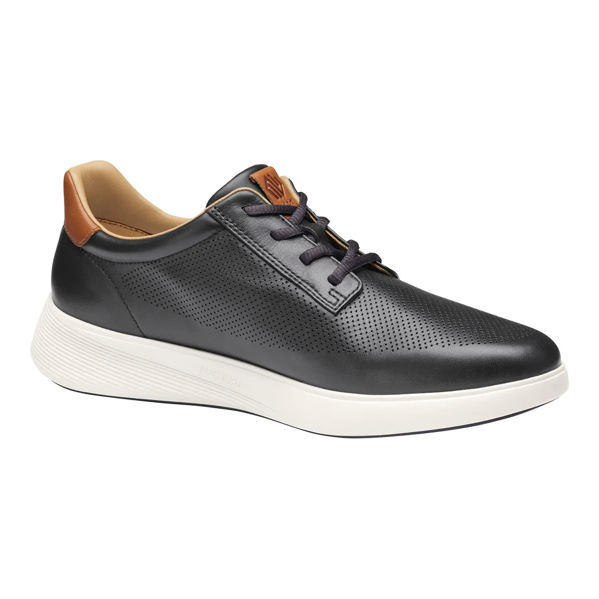 Johnston & Murphy Men's Ackerson Perfed Plain Toe Lace-Up Sneaker in Black