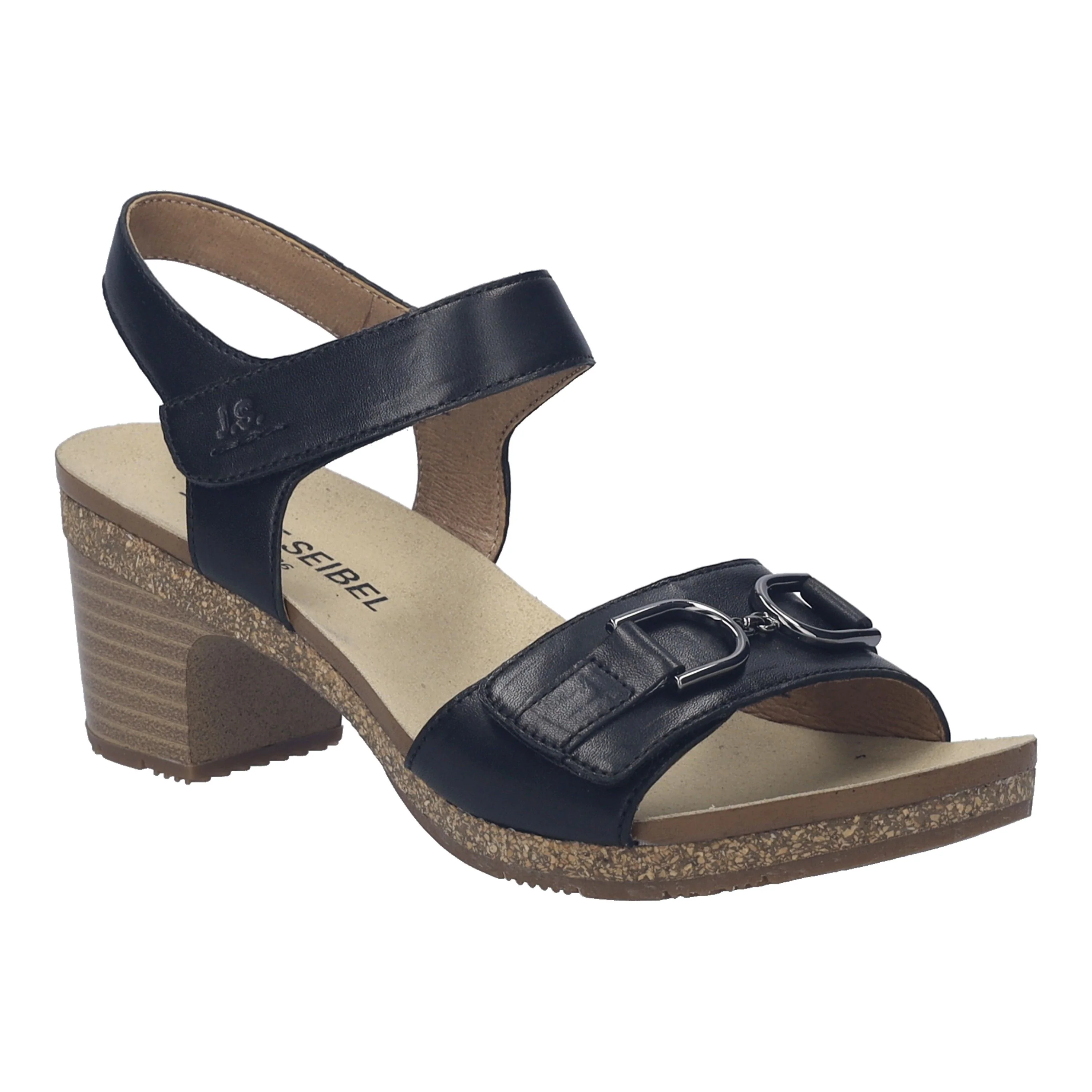 Josef Seibel Grace 05 Heeled Women's Adjustable Sandal in Black