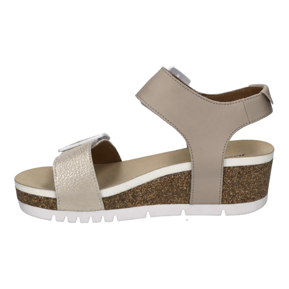 Josef Seibel Quinn 02 Women's Adjustable Wedge Sandal in Creme Kombi - Image 3