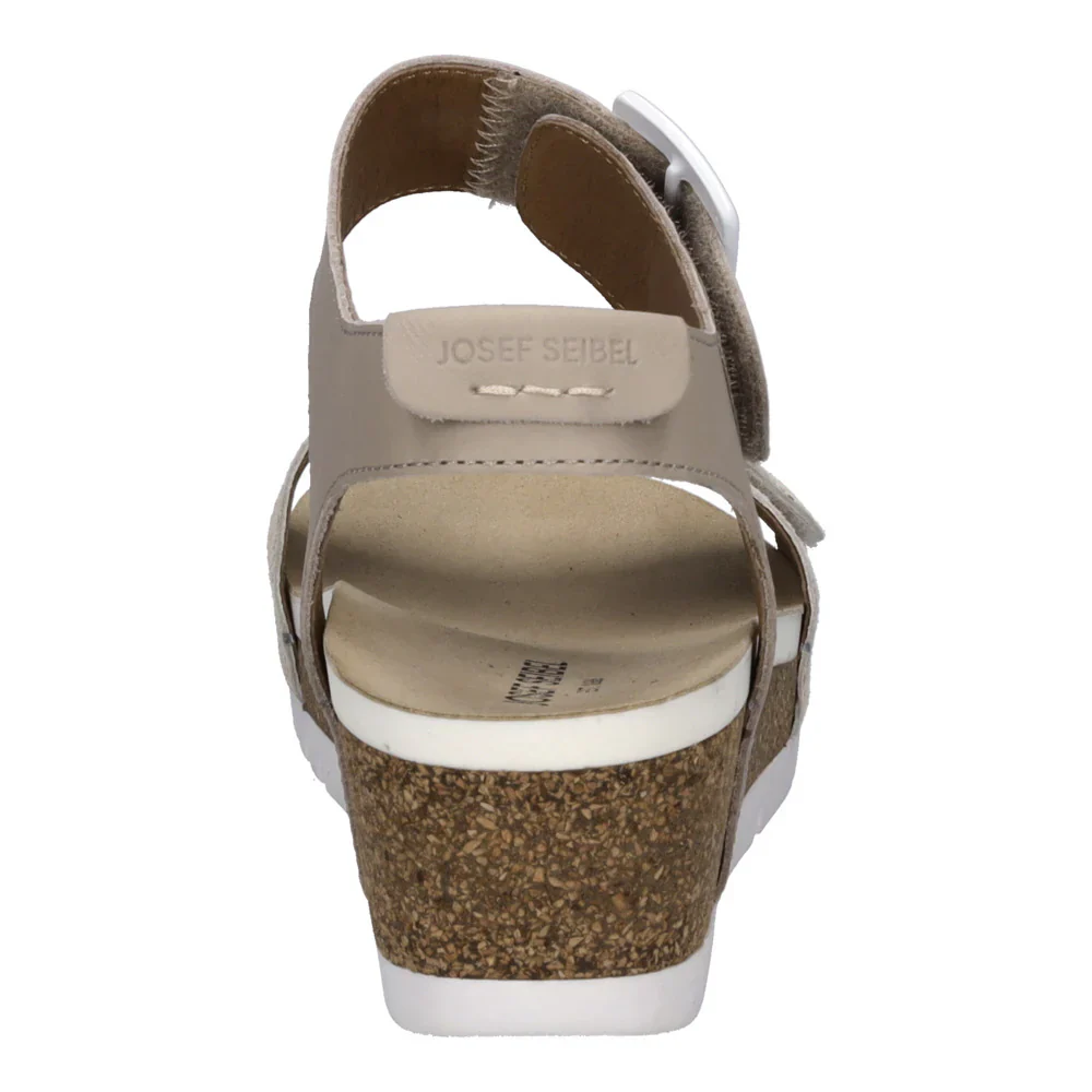 Josef Seibel Quinn 02 Women's Adjustable Wedge Sandal in Creme Kombi - Image 5