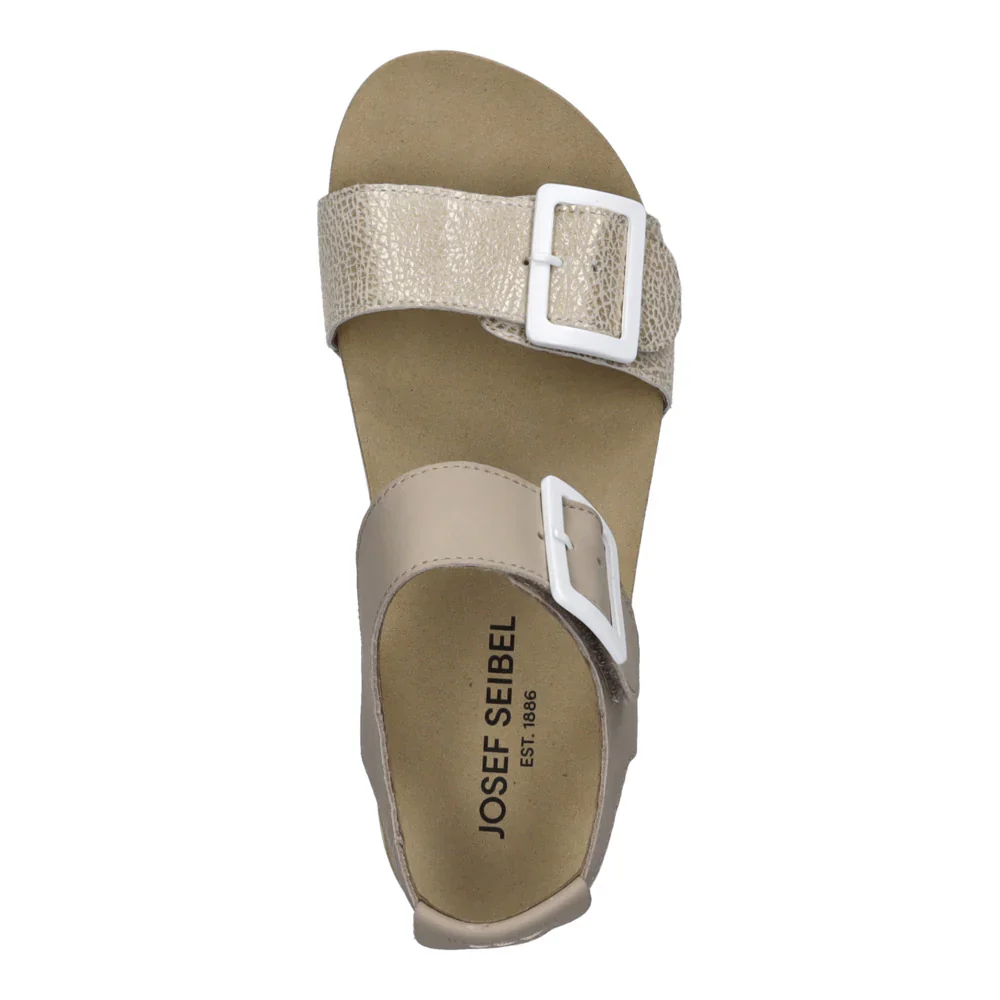 Josef Seibel Quinn 02 Women's Adjustable Wedge Sandal in Creme Kombi - Image 6
