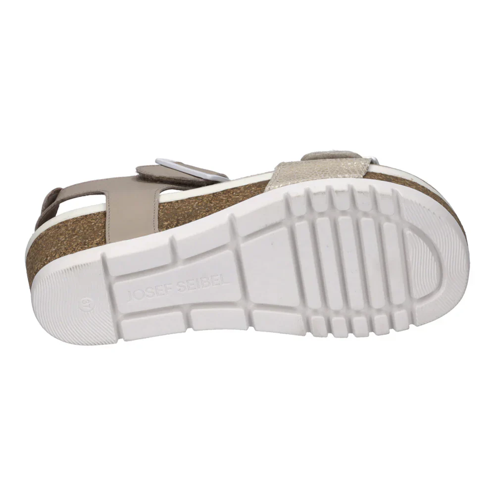 Josef Seibel Quinn 02 Women's Adjustable Wedge Sandal in Creme Kombi - Image 7