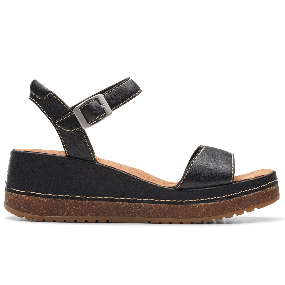 Clarks Kassanda Lily Women's Wedge Sandal in Black - Image 2