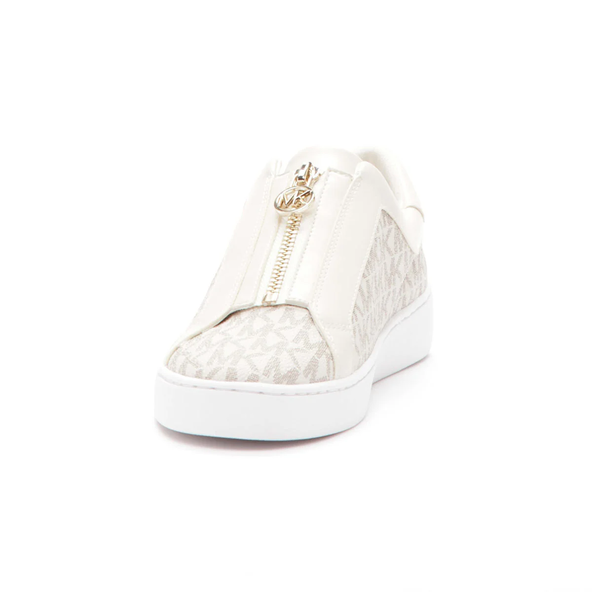 Michael Kors Keaton Zip Sneaker in Vanilla MK Print - Image 2