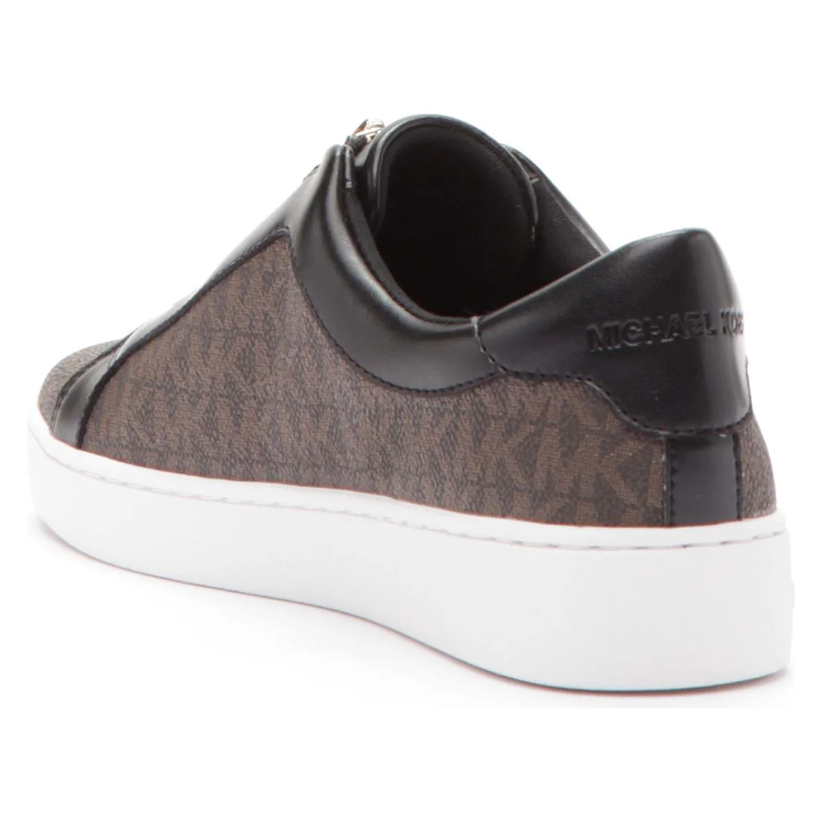 Michael Kors Keaton Zip Sneaker in Brown Luggage MK Print - Image 3
