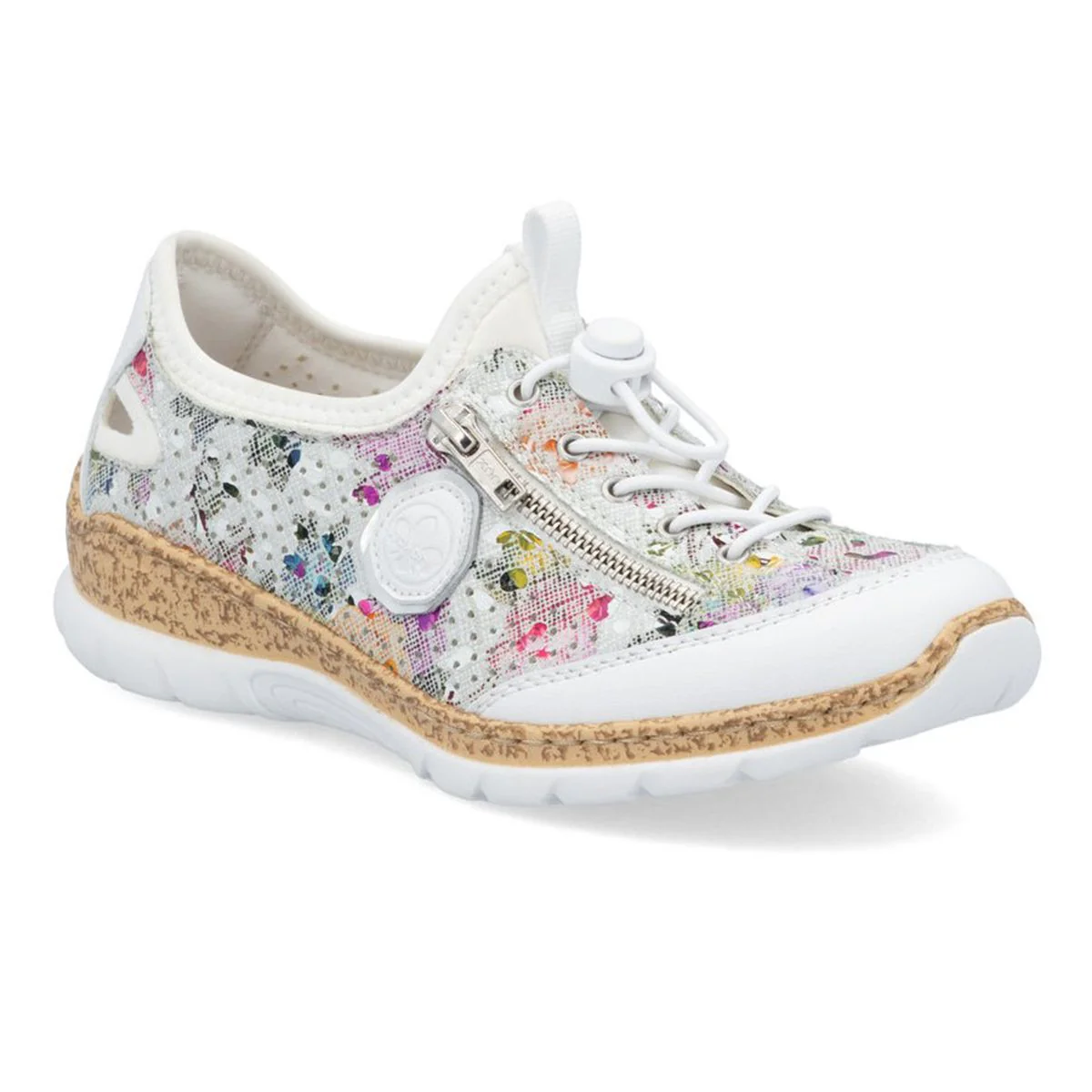 Rieker N42V1-90 Alburi Floral Slip-On Sneakers for Women