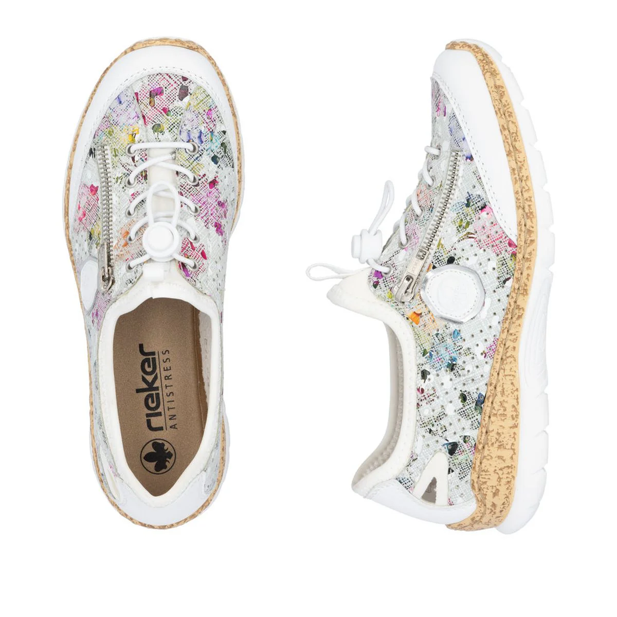 Rieker N42V1-90 Alburi Floral Slip-On Sneakers for Women - Image 6